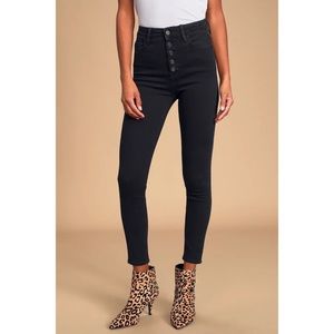 NWT Hidden Taylor Black High-Waisted Skinny Jeans Women's Size 25